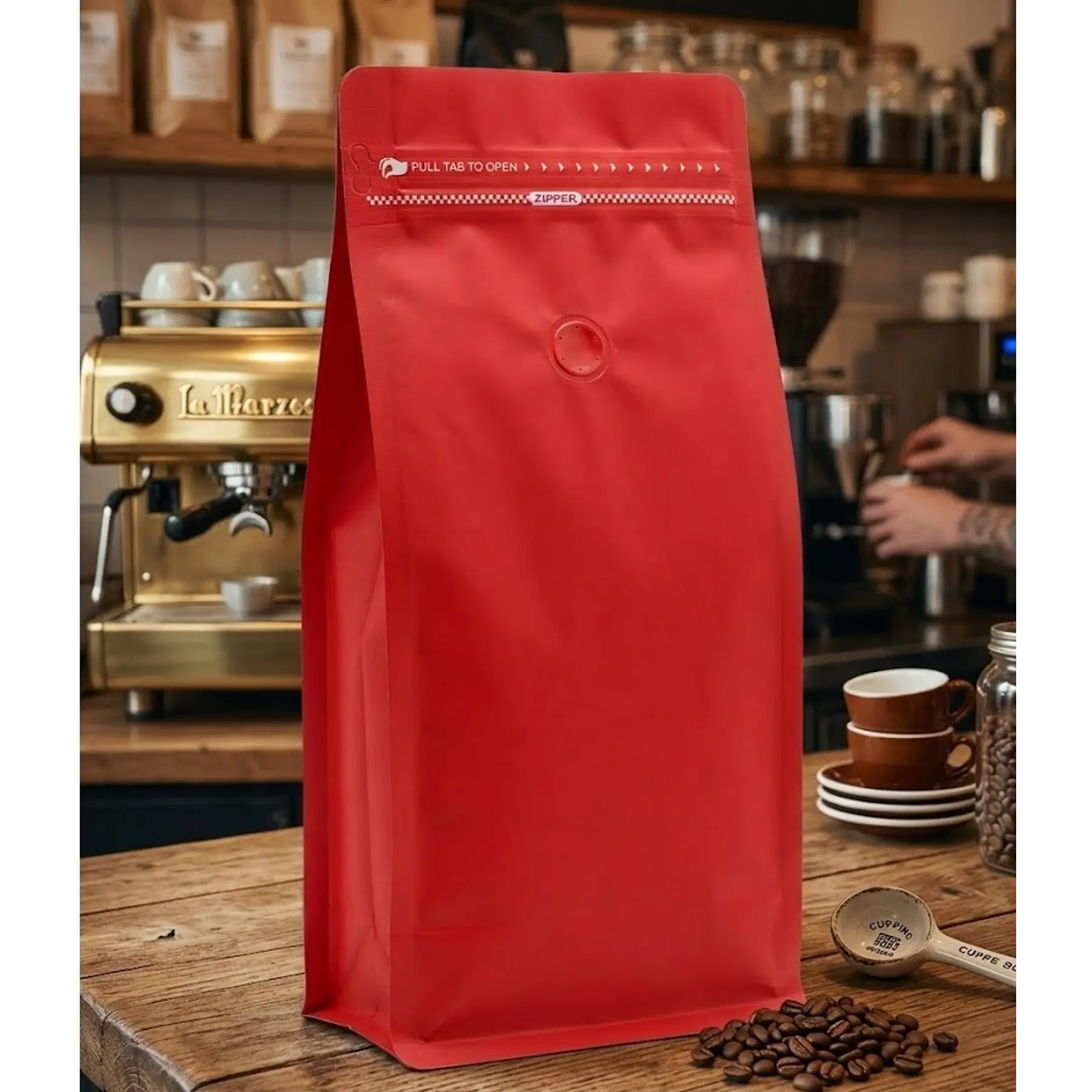 25 Bolsas 15x32x9,5 cm Aluminio Rojo con Válvula 