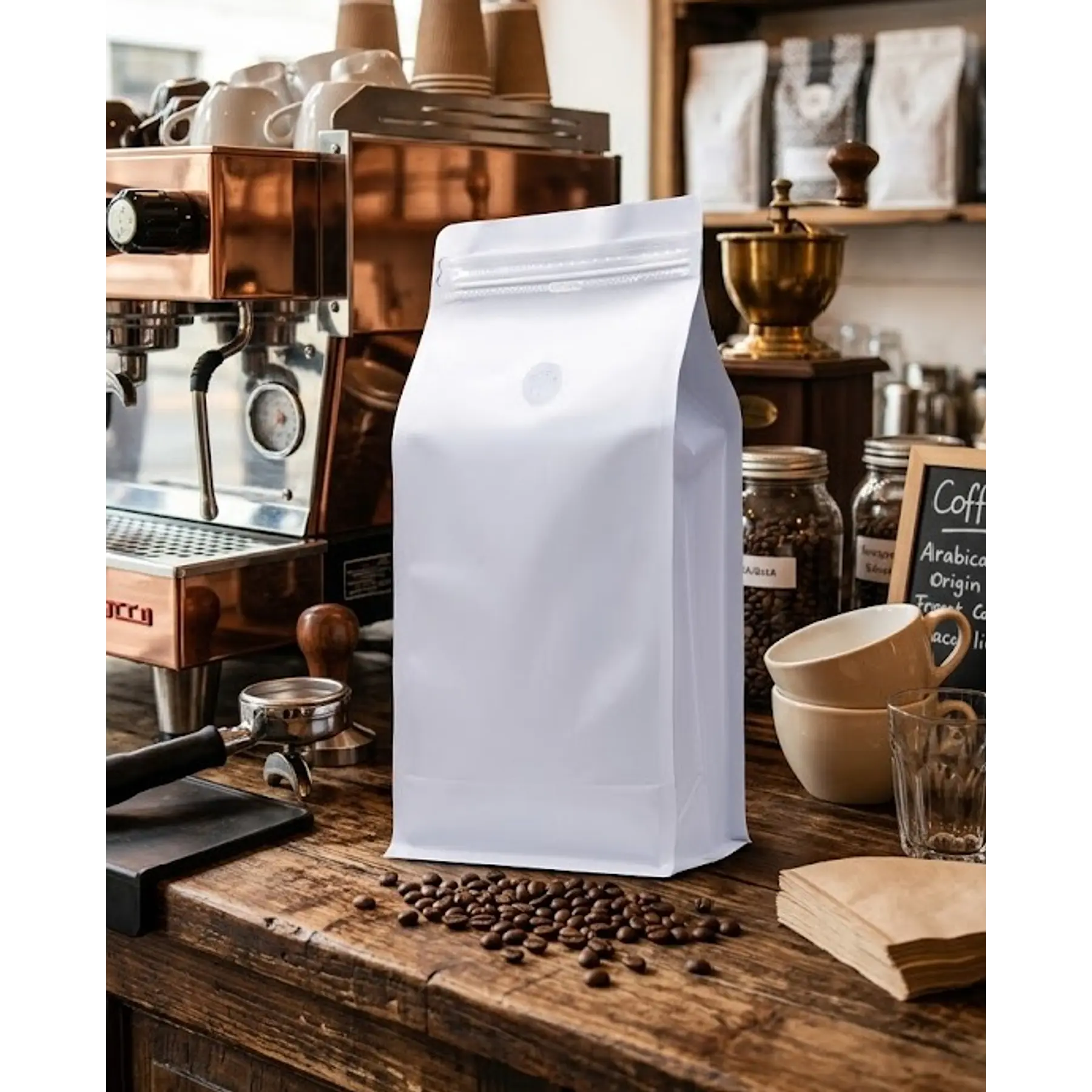 25 Bolsas 15x32x9,5 cm Aluminio Blanco con Válvula 