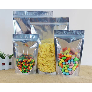 50 Bolsas Doypack 25x35x5 Cm Aluminio Full Ventana