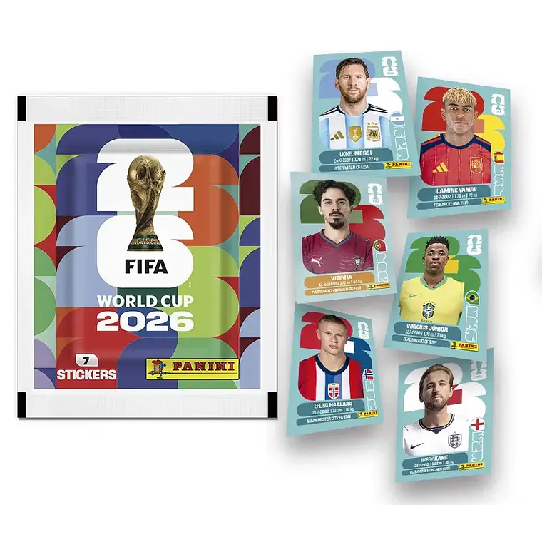 Pack 50 Sobres Láminas Mundial De Futbol Fifa 2026 2