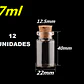 12 Mini Frascos 22x40 mm Vidrio Corcho 7 ml - Miniatura 2