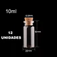 12 Mini Frascos 22x50 mm Vidrio Corcho 10 ml - Miniatura 2