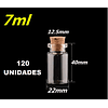 120 Mini Frascos 22x40 mm Vidrio Corcho 7 ml