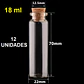 12 Mini Frascos 22x70 mm Vidrio Corcho 18 ml - Miniatura 2