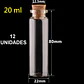 12 Mini Frascos 22x80 mm Vidrio Corcho 20 ml - Miniatura 2