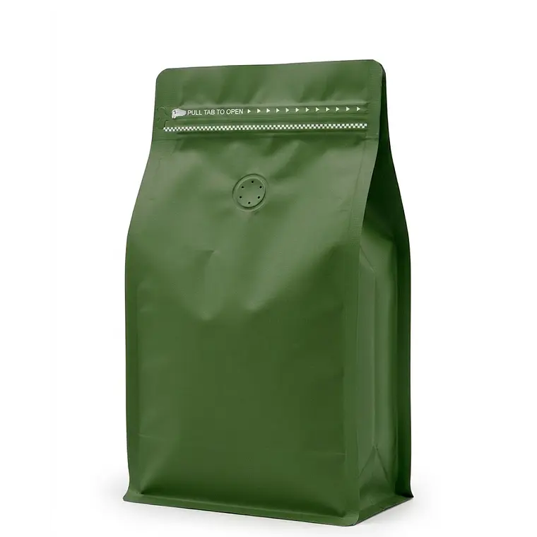 50 Bolsas 13x20x7 cm Aluminio Verde con Válvula 1