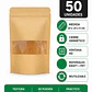 50 Bolsas papel Kraft 10x15x3 cm con ventana cierre hermético - Miniatura 1