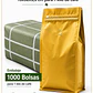 Embalaje 1000 Bolsas Metalizadas Color Dorado 15x32x9,5 cm para 1 Kilo de Café - Miniatura 1