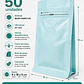 50 Bolsas Doypack 9x18x5 cm Metalizadas Color Celeste con Válvula para 125 Grs. de Café - Miniatura 1