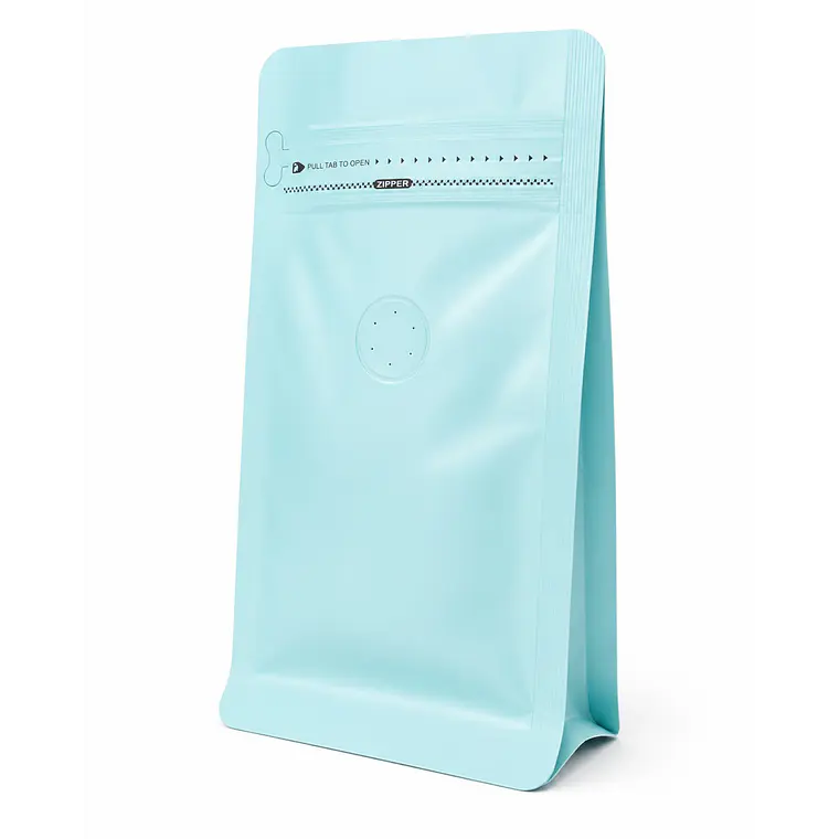 Embalaje 2000 bolsas Metalizadas color Celeste para 125 grs. de café 3
