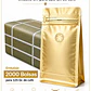 Embalaje 2000 bolsas Metalizadas color Dorado para 125 grs. de café - Miniatura 1