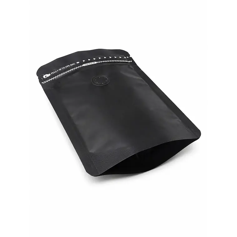 50 Bolsas Doypack 15x23x5 cm Metalizadas Color Negro con Válvula para 250 Grs. de Café 4