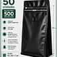 50 Bolsas Doypack 13x26x7 cm Metalizadas Color Negro con Válvula para 500 Grs. de Café - Miniatura 1