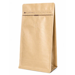 50 Bolsas Doypack 13x26x7 cm Kraft con Aluminio con Válvula para 500 Grs. de Café