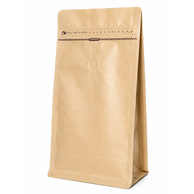 50 Bolsas Doypack 13x26x7 cm Kraft con Aluminio con Válvula para 500 Grs. de Café 2
