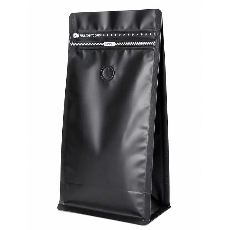 50 Bolsas Doypack 15x32x9,5 cm Metalizadas Color Negro con Válvula para 1 Kg de Café 2