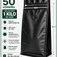 50 Bolsas Doypack 15x32x9,5 cm Metalizadas Color Negro con Válvula para 1 Kg de Café - Miniatura 1