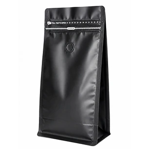 25 Bolsas Doypack 15x32x9,5 cm Metalizadas Color Negro con Válvula para 1 Kg de Café