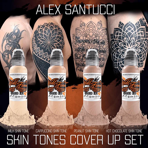 SET ALEX SANTUCCI SKIN TONES COVER UP WORLD FAMOUS 1OZ
