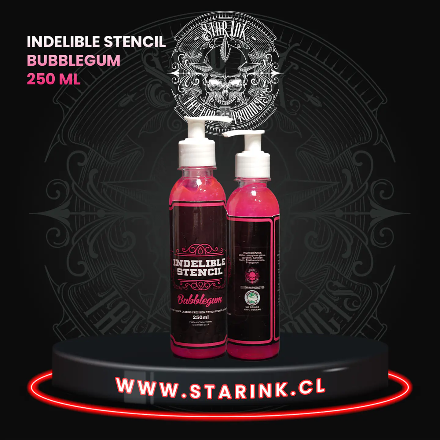 STAR INK STENCIL INDELIBLE BUBBLEGUM 250ml 1