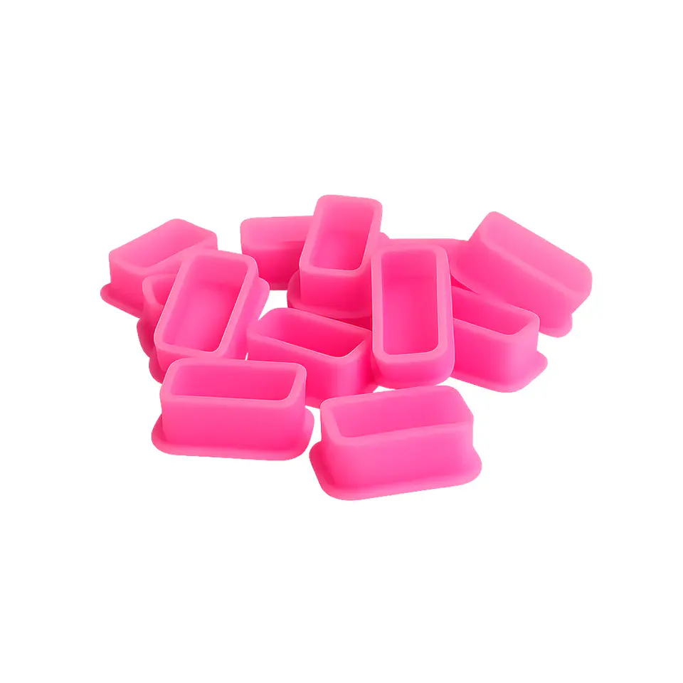 CUPS RECTANGULAR DE SILICONA ROSA 2X3CM 80unds. 2