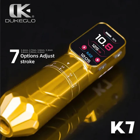 MÁQUINA DUKE K7 INALÁMBRICA STROKE AJUSTABLE DORADA