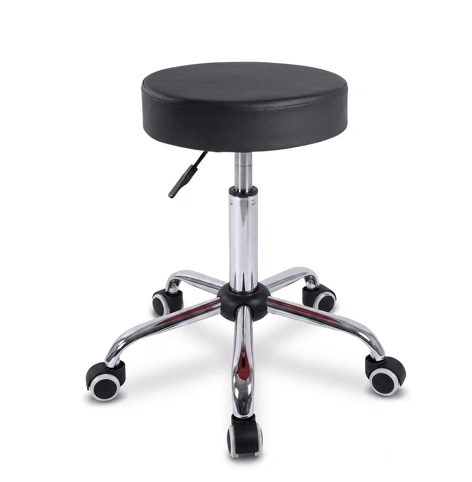 TABURETE BASE CROMADA NEGRO 1