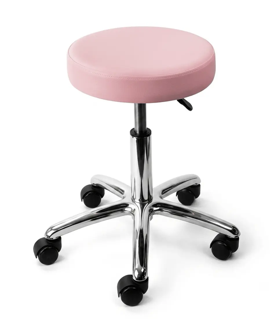 TABURETE BASE CROMADA ROSADO 1