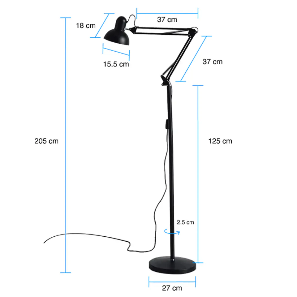 LAMPARA DE PIE PLEGABLE 12W 1