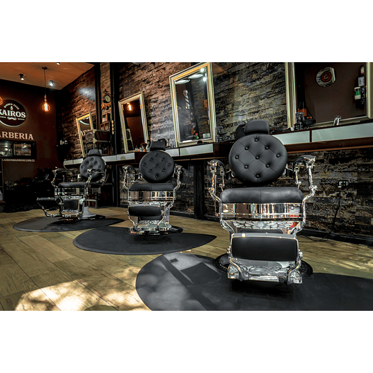 SILLÓN DE BARBERÍA VINTAGE PLATA