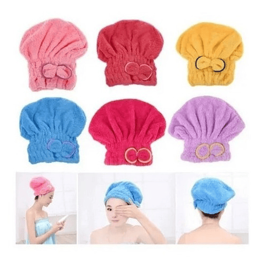 Toallas De Secado Al Cabello De Microfibra, Gorro De Ducha