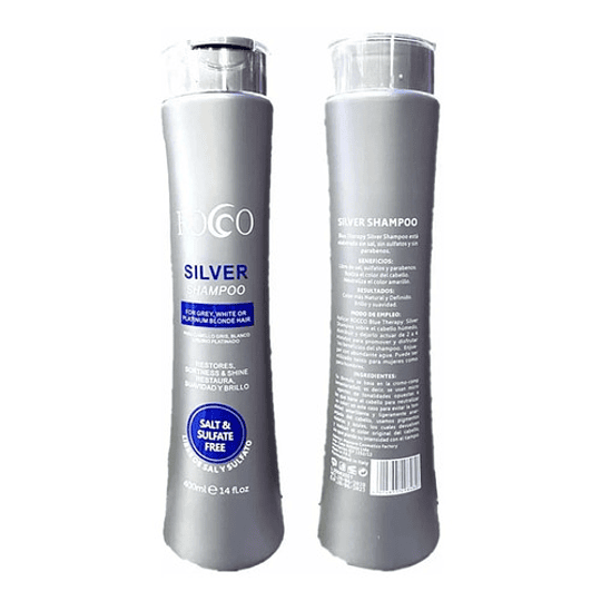 Shampoo Rocco Silver Sin Sal Cabello Gris Blanco Platinado