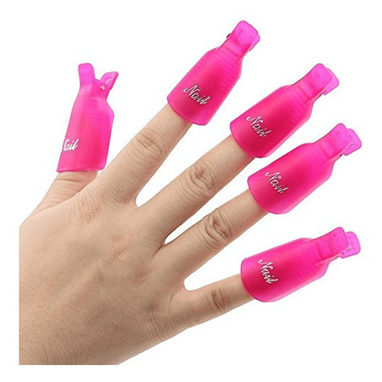 Pack 10 Pinzas Para Quita Esmalte Permanente O Uñas Gel