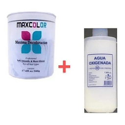 Polvo Decolorante 500g - Maxcolor + Agua 1000ml Flora