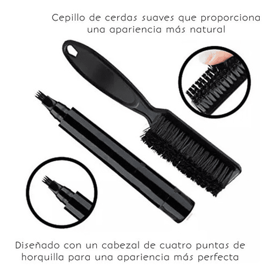 Set De Lápiz Marcador Para Rellenar Barba - Lápiz Y Cepillo 