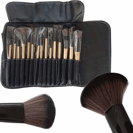 Set 18 Pinceles Y Brochas Maquillaje + Bolso Organizador