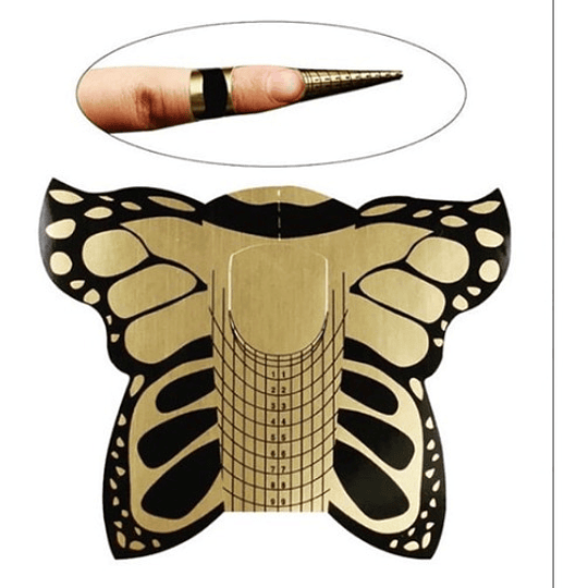 Molde Mariposa Dorado Para Uñas Esculpidas Y Acrilicas 400pc