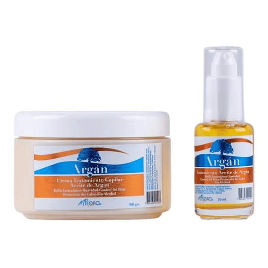 Flora® Kit Argan Hidratación Crema 300g + Aceite 30ml