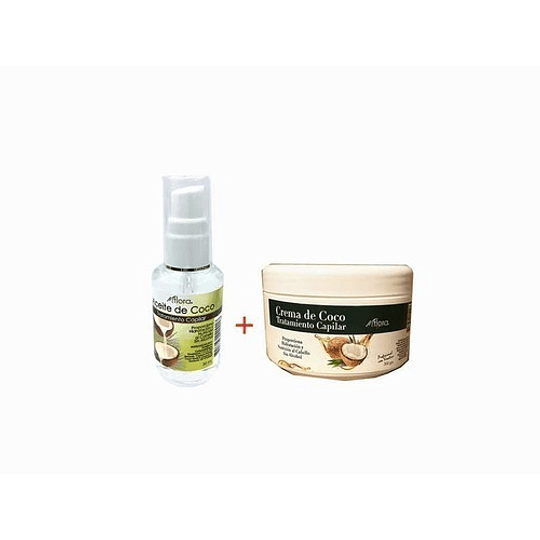 Crema Keratina Coco 300 Grs + Aceite Coco 30ml Flora