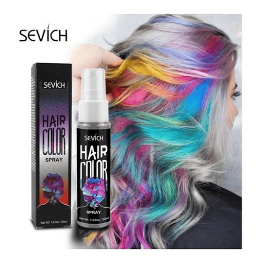 Spray Tintura Temporal Para Cabello Colores Fantasía Sevich