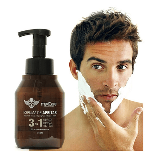 Maxcare® Espuma De Afeitar Sin Alcohol 3 En 1 Shaving 350ml