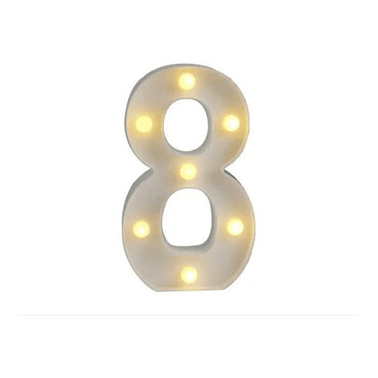 Números Led Para Cumpleaños, Fiestas, Matrimonios 22cm / NUMEROS 0 - 9 