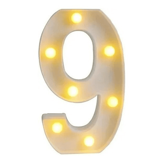 Números Led Para Cumpleaños, Fiestas, Matrimonios 22cm / NUMEROS 0 - 9 