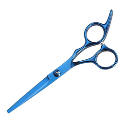 Tijera De Corte Filo Navaja Profesional Tornasol Azul Negro