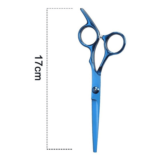 Tijera De Corte Filo Navaja Profesional Tornasol Azul Negro