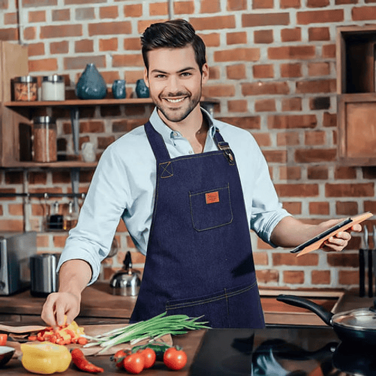 4 Pechera Delantal Barbería O Peluquería Jeans