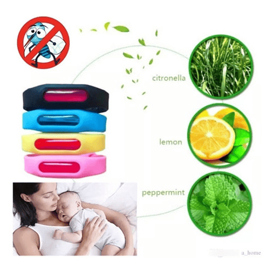 Pulsera Repelente Anti Mosquitos, Anti Insectos De Silicona 