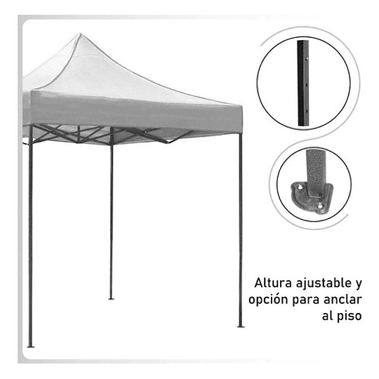 Toldo Plagable 3x3 Metalico Antioxidable Con Lona, Impermeab