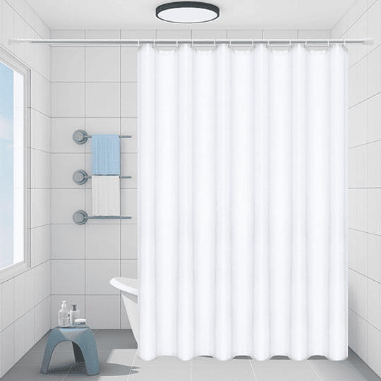 Forro Cortina De Baño Blanca 180x180cm Color Blanco