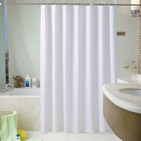 Forro Cortina De Baño Blanca 180x180cm Color Blanco